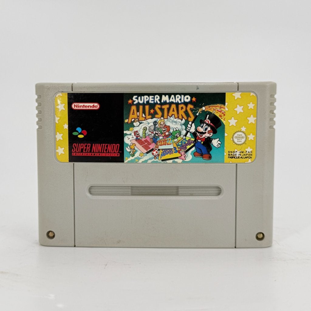 Super Mario All Stars (SNES) | Losse cassette, Nintendo, Zo goed als nieuw, Support@nintendo.com, 11-1 Hokotate-cho, Kamitoba, Minami-ku
Kyoto 601-8501
Japan