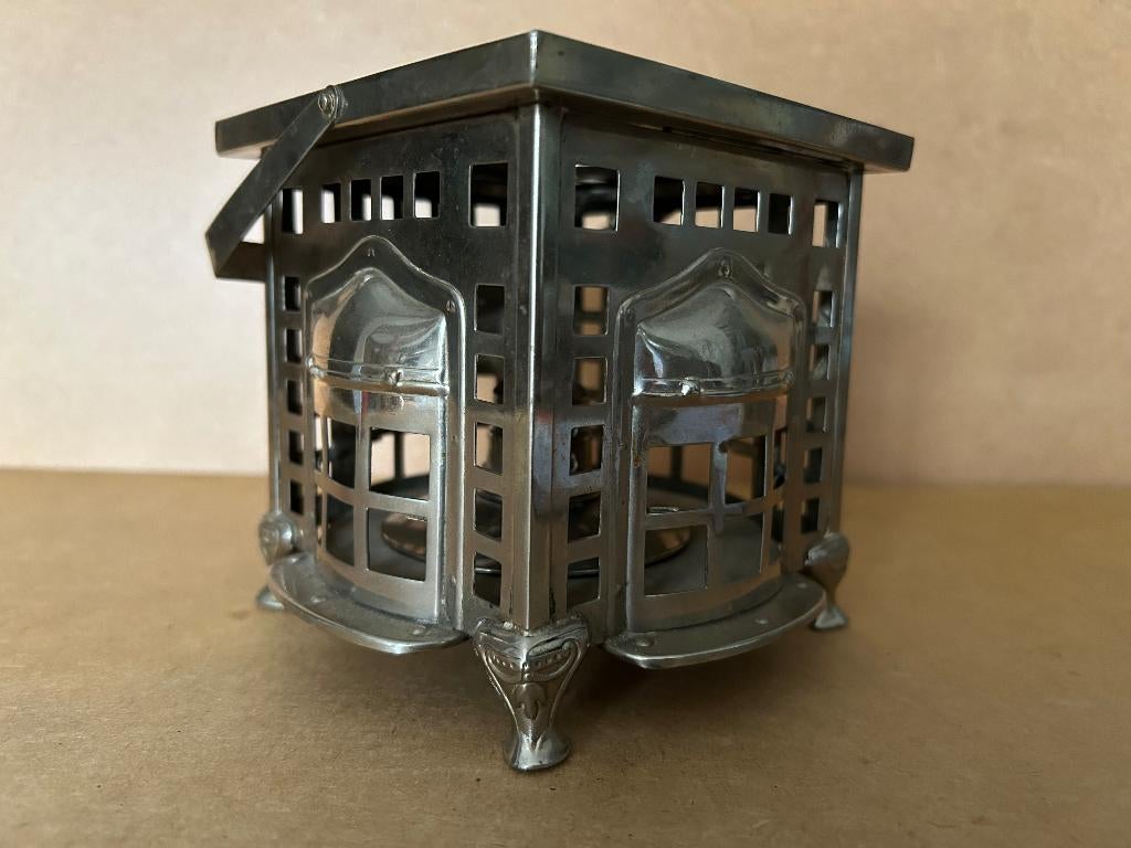 Art deco theelichthouder met ( spiritus ) brander antiek, Ophalen