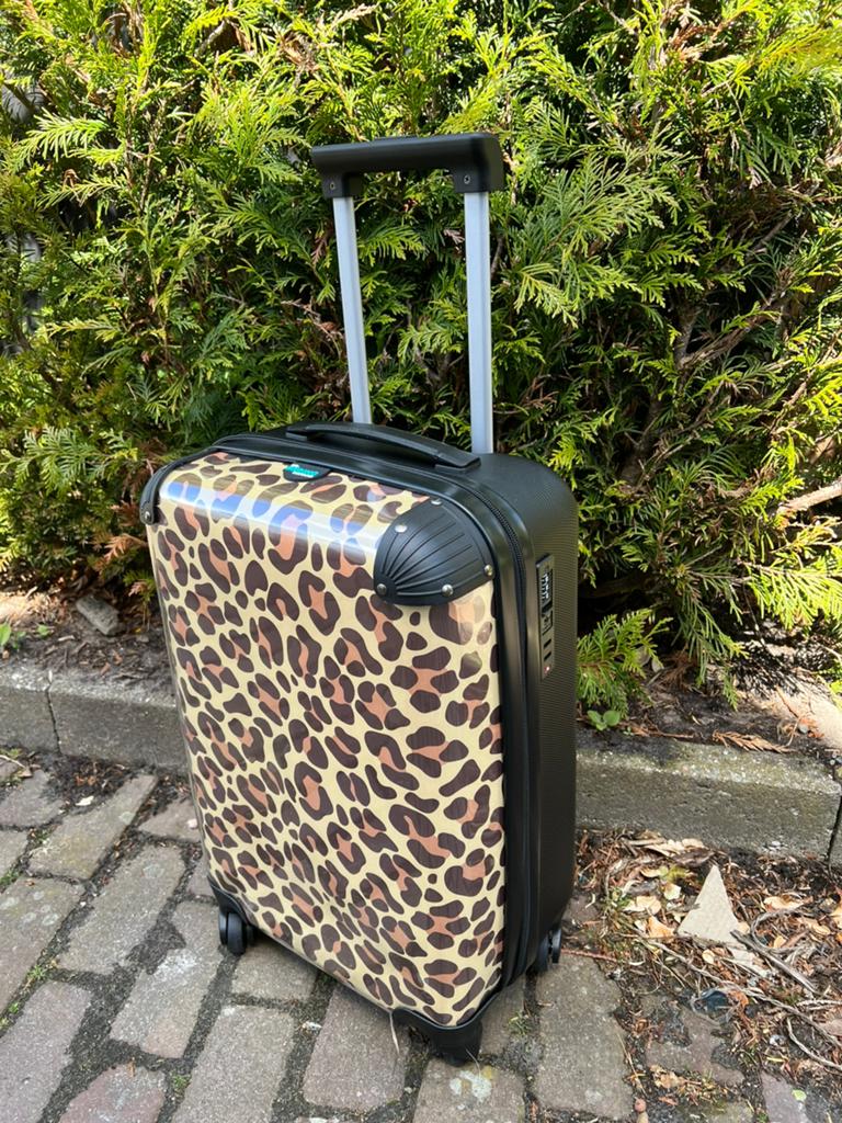 Koffer / rolkoffer / handbagage panter, 50 tot 60 cm, Hard kunststof, Verzenden, Zo goed als nieuw