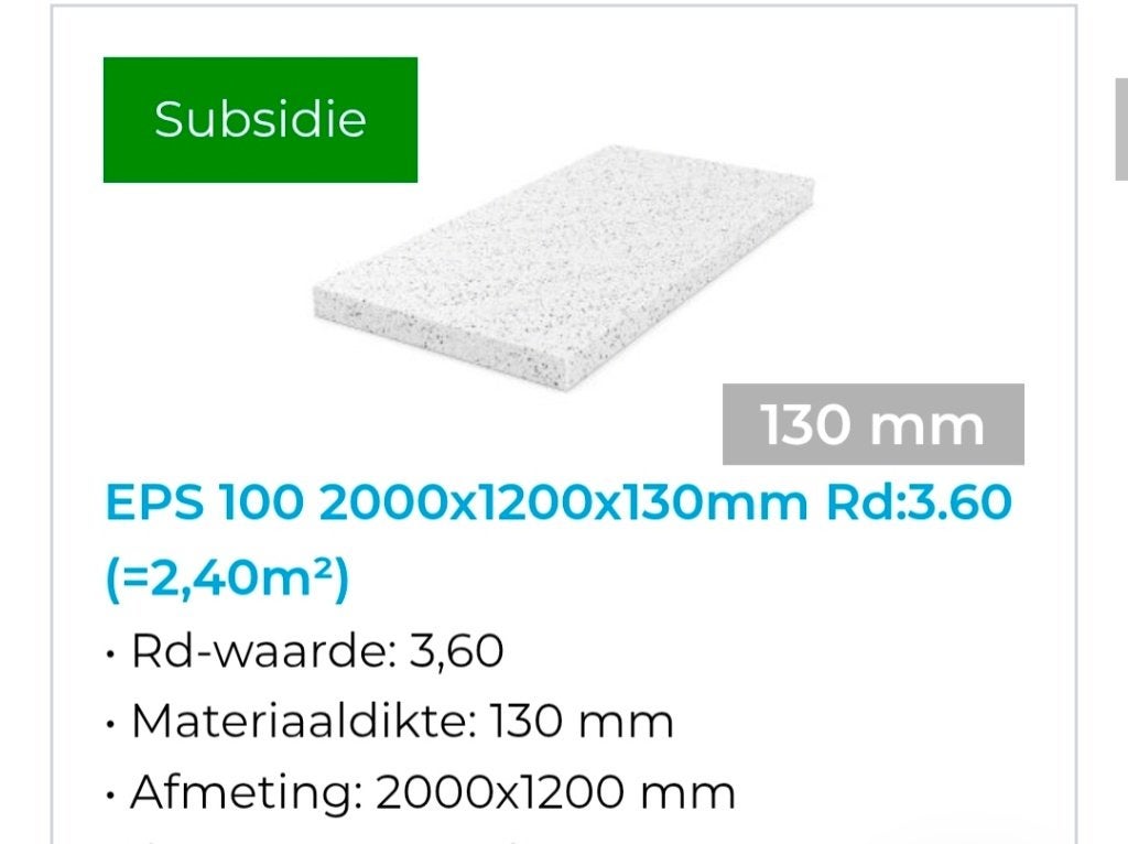 Isolatie platen  2x, Doe-het-zelf en Verbouw, Ophalen, Vloerisolatie, 12 cm of meer, Nieuw