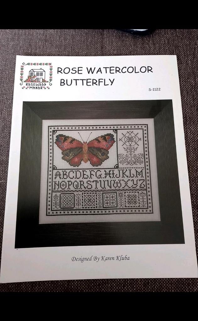 Patroon rose watercolor butterfly Rosewood manor, Ophalen of Verzenden, Nieuw, Patroon