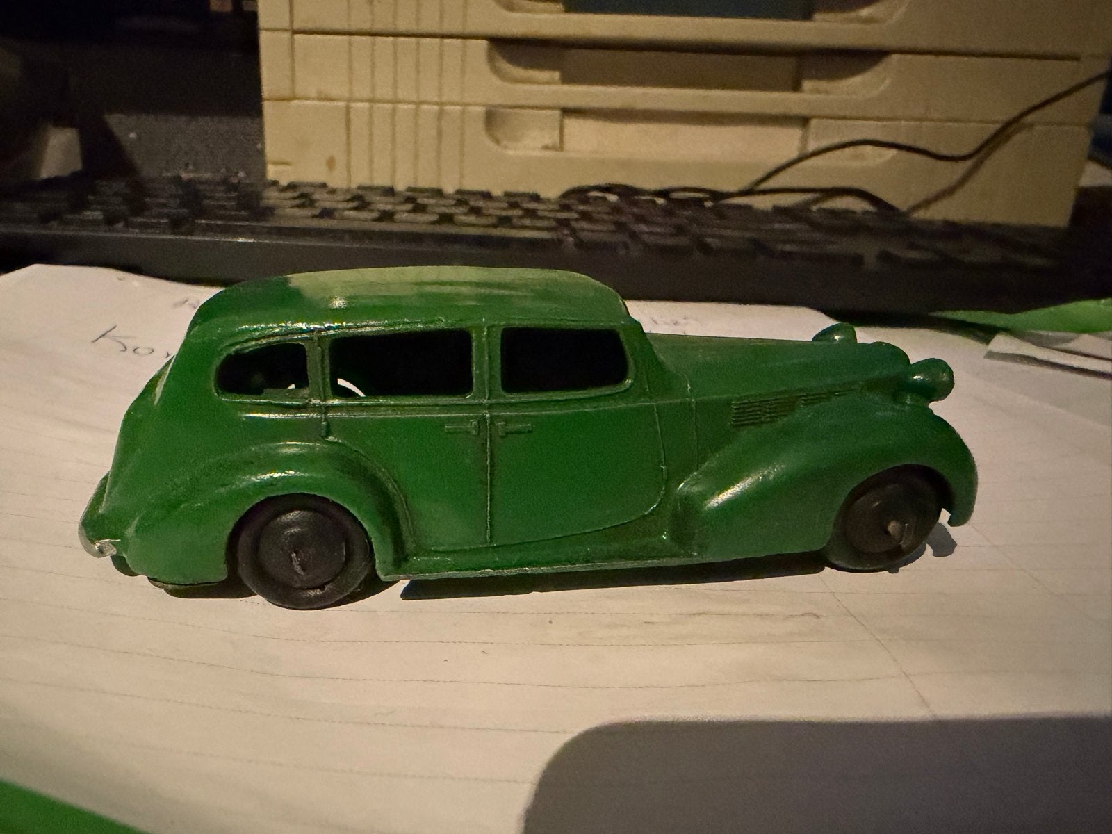 Dinky Toys 39 Packard Zeer Oud - Groene Modelauto, Gebruikt, Auto, Dinky Toys, Ophalen of Verzenden