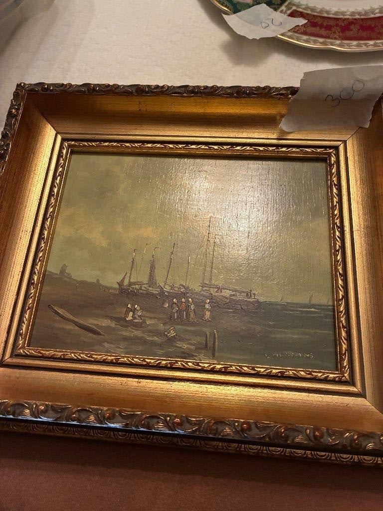 Schilderij , origineel olieverf schilderijtje, Maritiem / water, Oud hollands, Ophalen of Verzenden, Gesigneerd