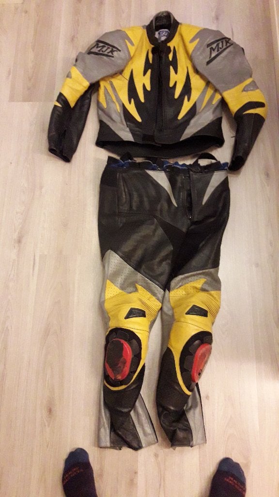 zeer mooi pak, MJK, zgan, met accessoires, Motoren, Ophalen, Tweedehands, Heren, Combipak