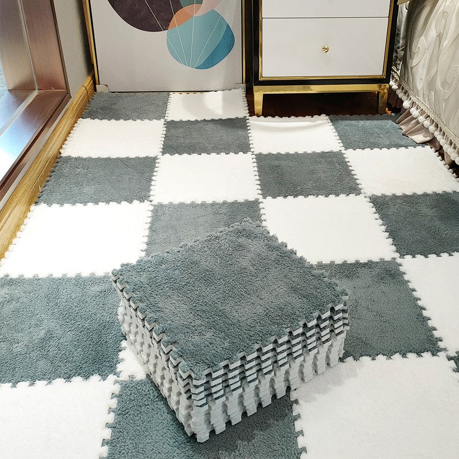 Pluche Tegels Kinderkamer Kindermat Mat Kleed Zacht Tapijt, Verzenden, Nieuw, Rechthoekig