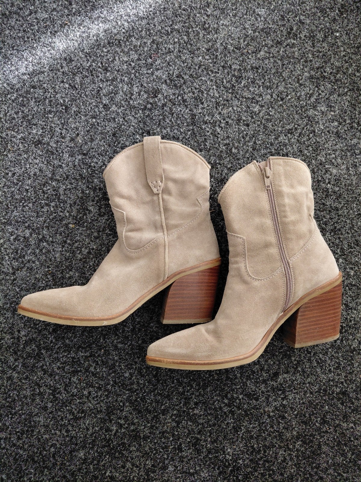Beige suède cowboylaarzen maat 38, Ophalen, Gedragen, Beige, Lage of Enkellaarzen