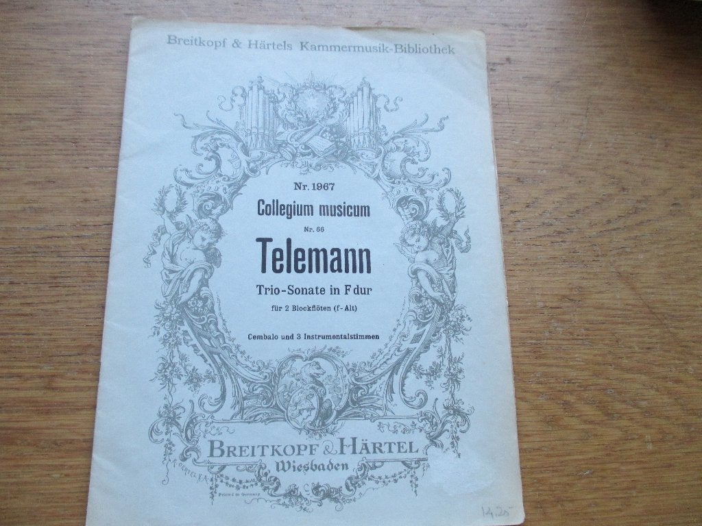 TELEMANN - TRIO SONATE IN F DUR - 2 ALT BLOKFLUITEN + PIANO, Muziek en Instrumenten, Gebruikt, Piano, Klassiek, Ophalen of Verzenden