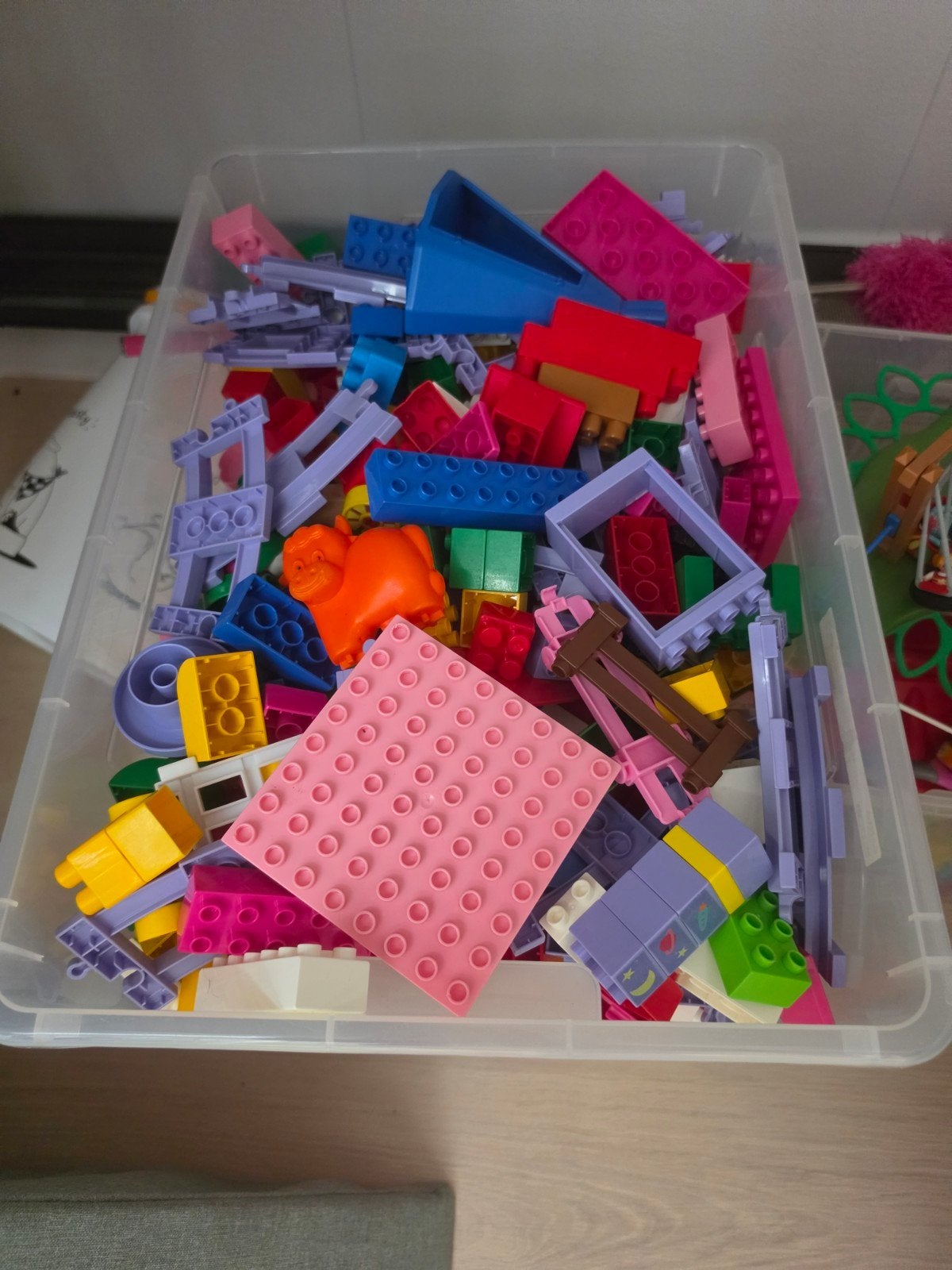 Grote bak vol Duplo blokken, Ophalen, Gebruikt, Duplo, Losse stenen