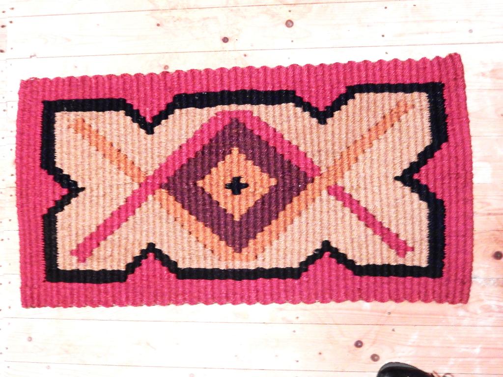 Nieuwe kokosmat  deurmat 104 x 55 met gekleurd patroon rood, Tuin en Terras, Deurmatten, Binnen, Ophalen of Verzenden, Kokos, Nieuw