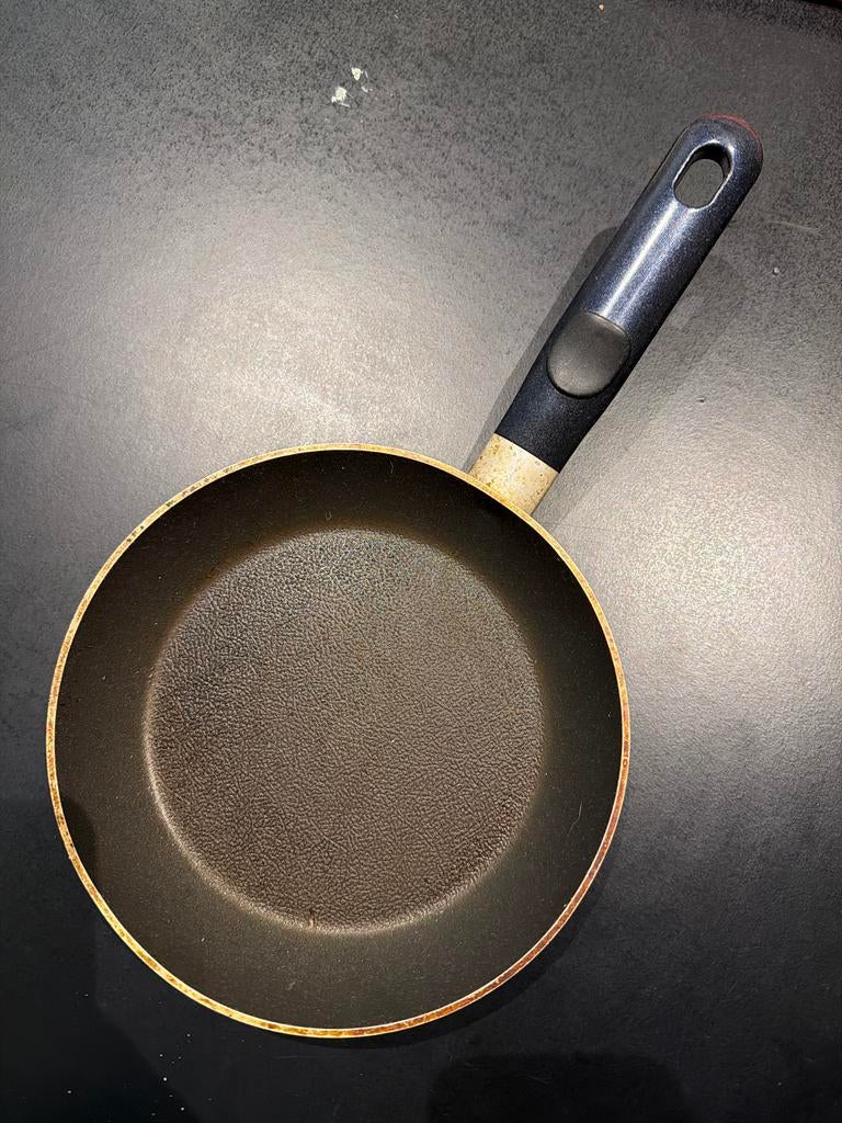 Kleine koekenpan voor op gas - 20 cm, Huis en Inrichting, Keuken | Potten en Pannen, Ophalen of Verzenden, Gebruikt, Aluminium