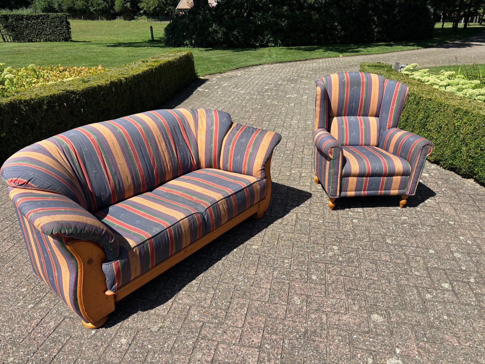Bank en fauteuil, Ophalen, Hout, Gebruikt, Minder dan 75 cm
