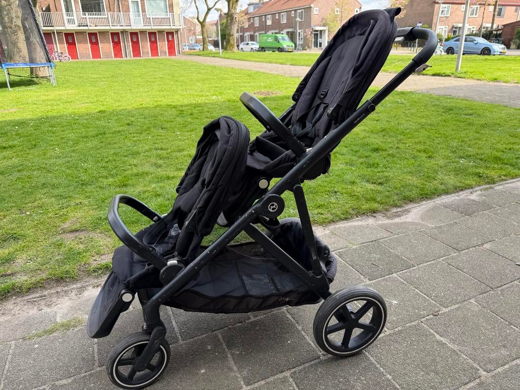 Cybex Gazelle S Duowagen met 2 zitjes en boodschappenmand, Gebruikt, Duowagen, Combiwagen, Ophalen