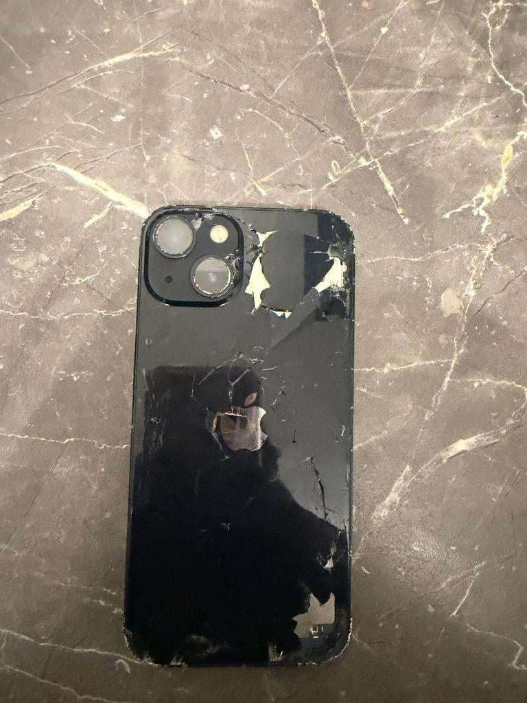 Iphone 13 achterkant kapot voorkant barst, Ophalen of Verzenden, Gebruikt, IPhone 13
