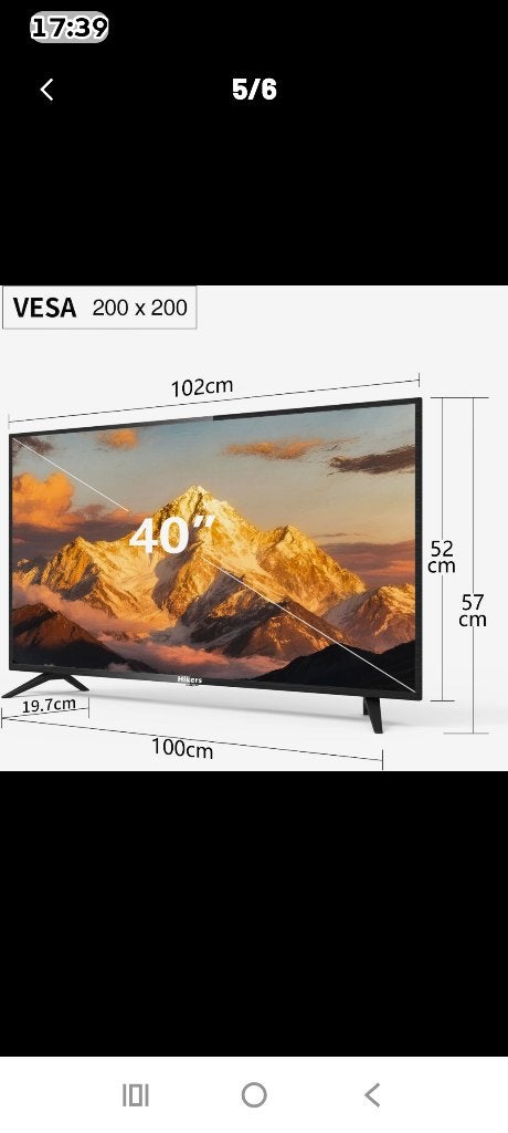 Hikers Smart TV 40inch (101cm), Audio, Tv en Foto, 50 Hz, 8k (UHD), 100 cm of meer, Smart TV