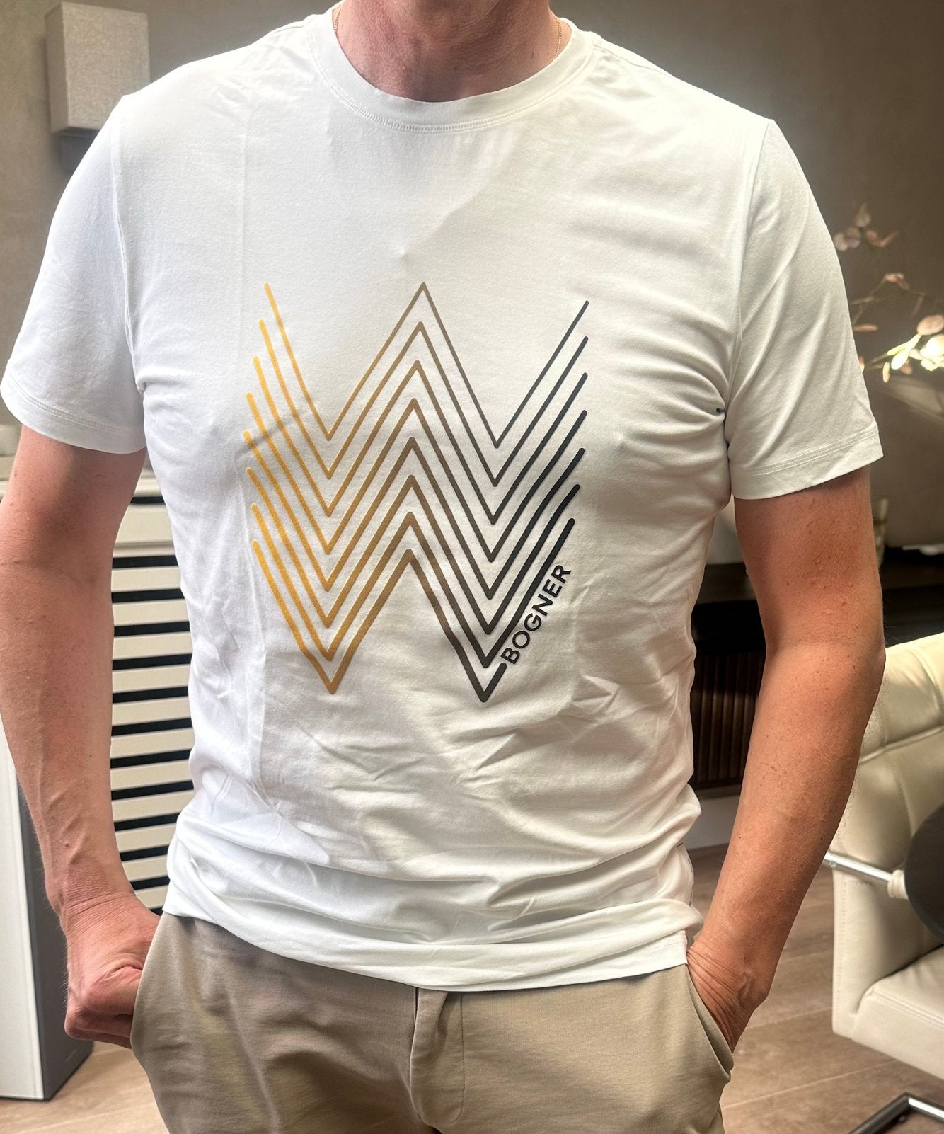Heren shirt merk bogner maat L, Kleding | Heren, Ophalen of Verzenden, Zo goed als nieuw, Wit