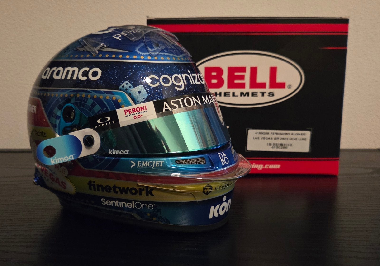 F1 Fernando Alonso 2023 Las Vegas helm schaal 1/2, Ophalen of Verzenden, Zo goed als nieuw, Formule 1