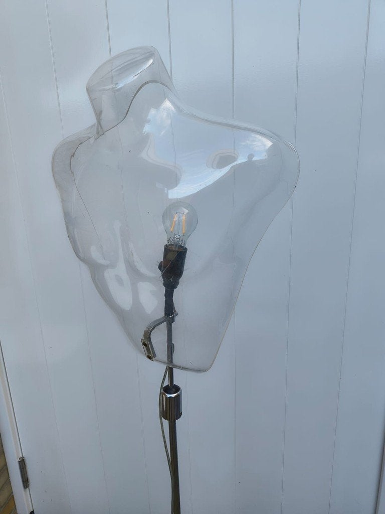 Paspop lamp - mannequin lamp - unieke vloerlamp, Ophalen, Gebruikt, Industrieel - Fashion - Vintage - Decoratief, E27 (groot)