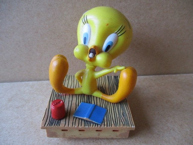 adv10473 tweety figuur 2, Ophalen, Looney Tunes, Gebruikt, Beeldje of Figuurtje