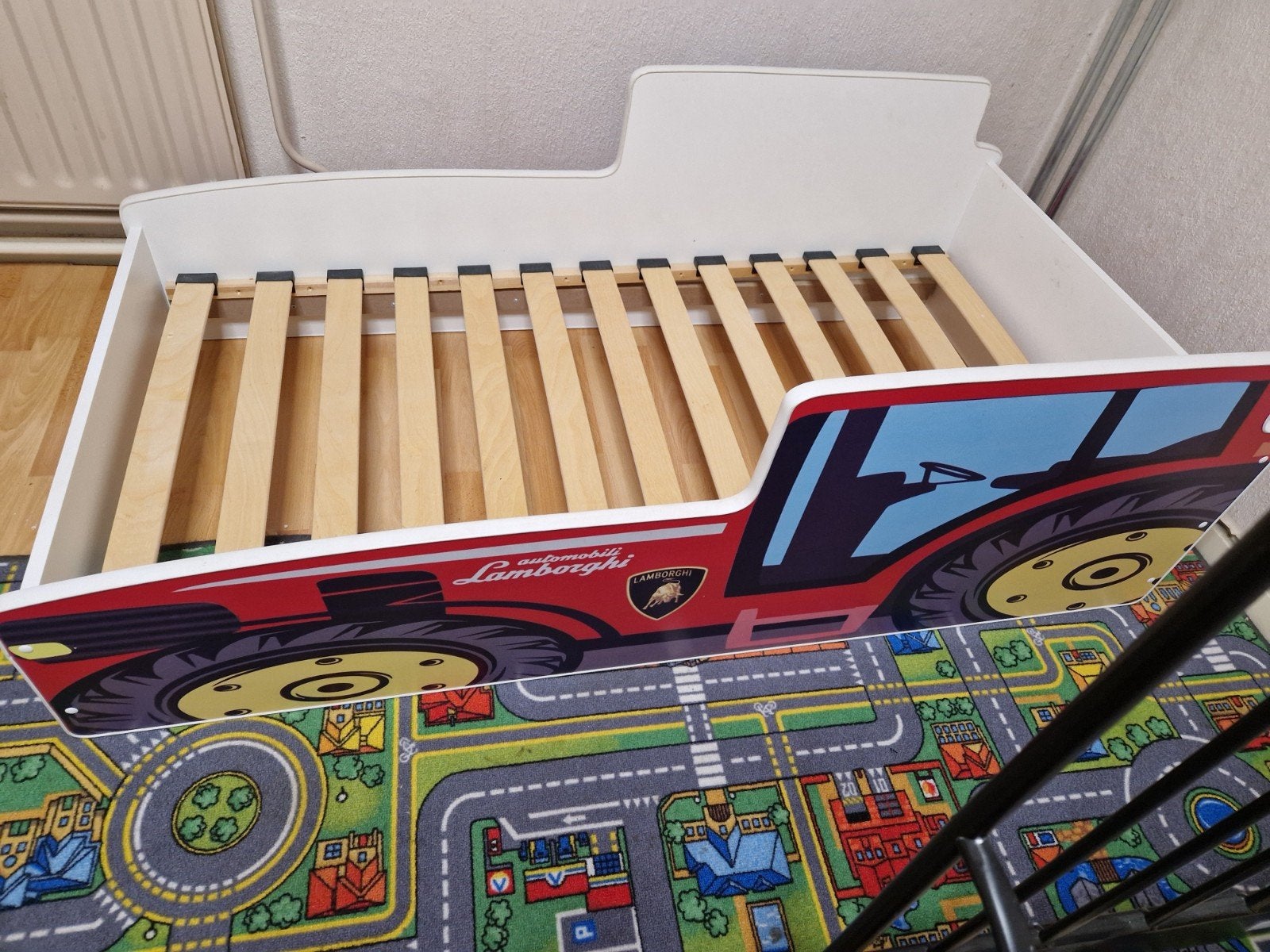 Kinderbed tractor Lamborghini, Gebruikt, Hout, Eenpersoons, 70 cm of minder