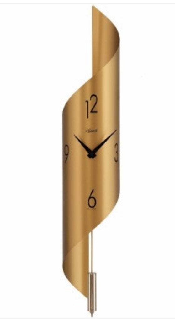 Prachtige design klok Hermle met slinger, Goud, Wandklok, Ophalen of Verzenden, Zo goed als nieuw
