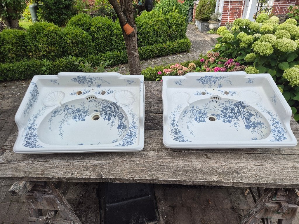 Set van 2 art nouveau wastafels bloemen The Oceanic, Ophalen