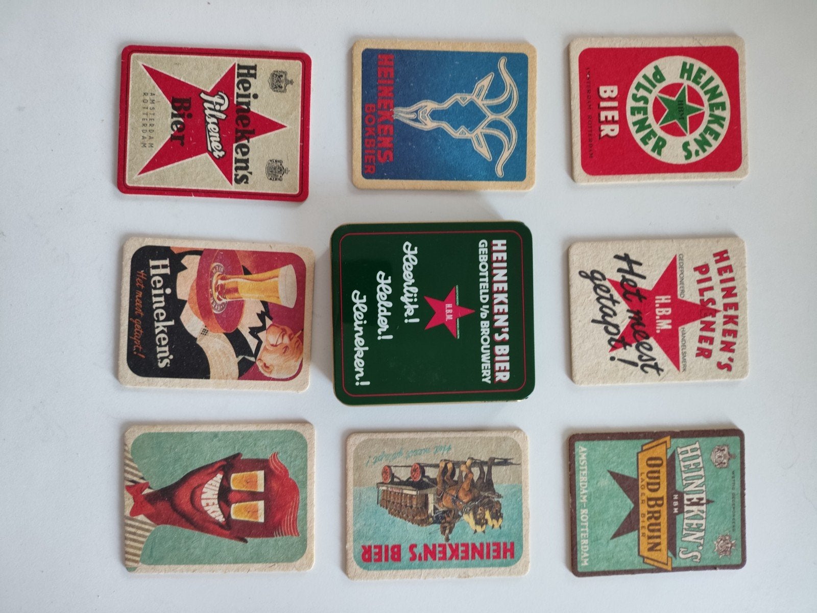 Vintage Heineken Viltjes en Blikje - Collectors Item, Ophalen of Verzenden, Gebruikt, Viltje(s), Heineken