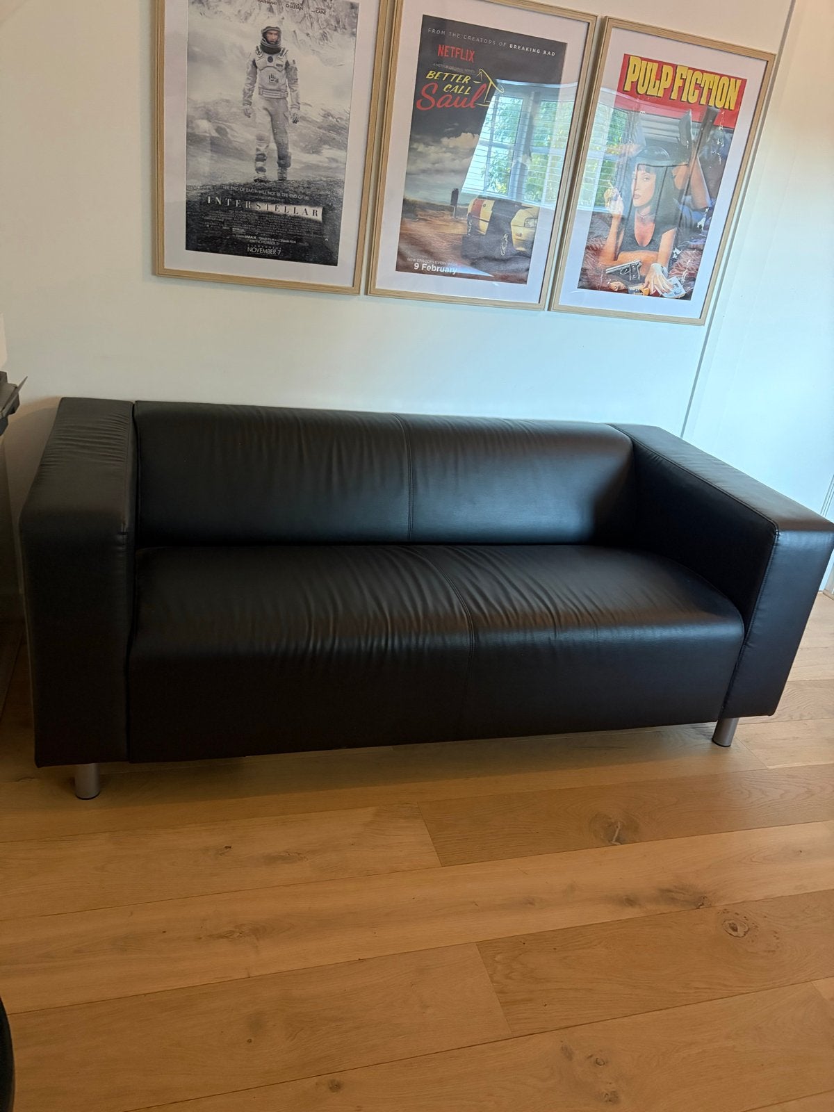 Zwarte Ikea tweepersoonsbank ZGAN, Ophalen, 150 tot 200 cm, Tweepersoons, Zo goed als nieuw