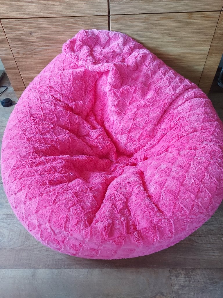 Sitting Point Zitzak Beanbag Fluffy Hearts XL – Pink, Ophalen, Zo goed als nieuw, Roze, Zitzak