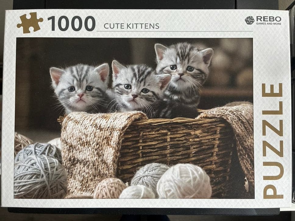 REBO Legpuzzel 1000 stukjes - Cute Kittens, Ophalen of Verzenden, 500 t/m 1500 stukjes, Nieuw, Legpuzzel