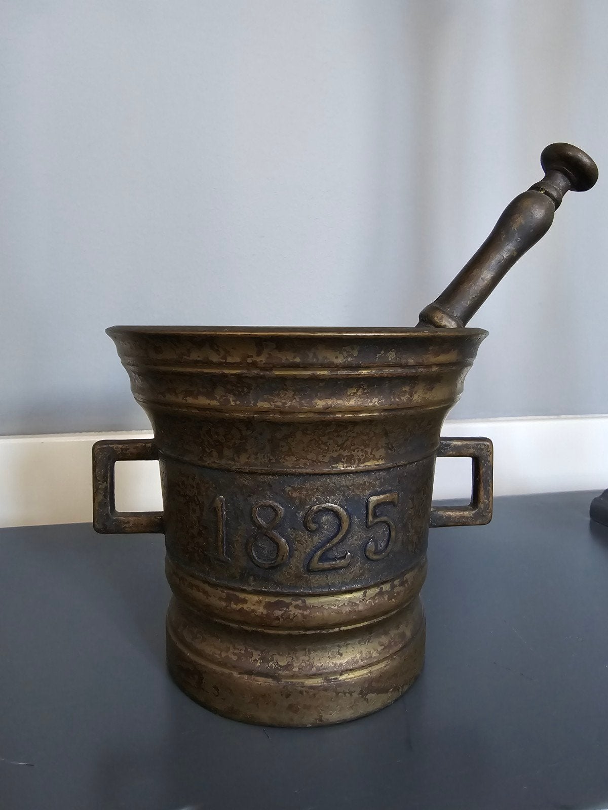 Antieke Bronzen Apothekers Vijzel & Stamper 1825 €69, Ophalen of Verzenden, Brons