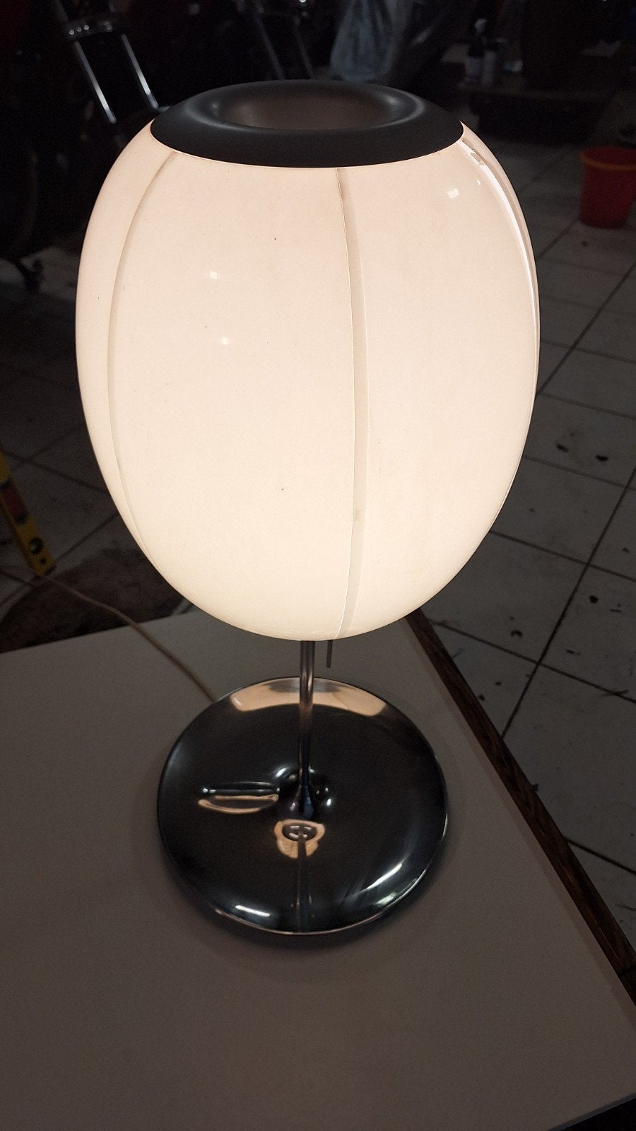 IKEA Energi-Pumpa Tafellamp - vintage 2000 space age Design, Gebruikt, Wit, Ophalen of Verzenden, Sfeerlamp