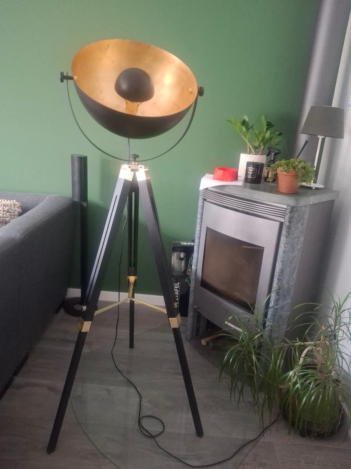 Staande vloerlamp, Ophalen, Gebruikt, Hout, 150 tot 200 cm