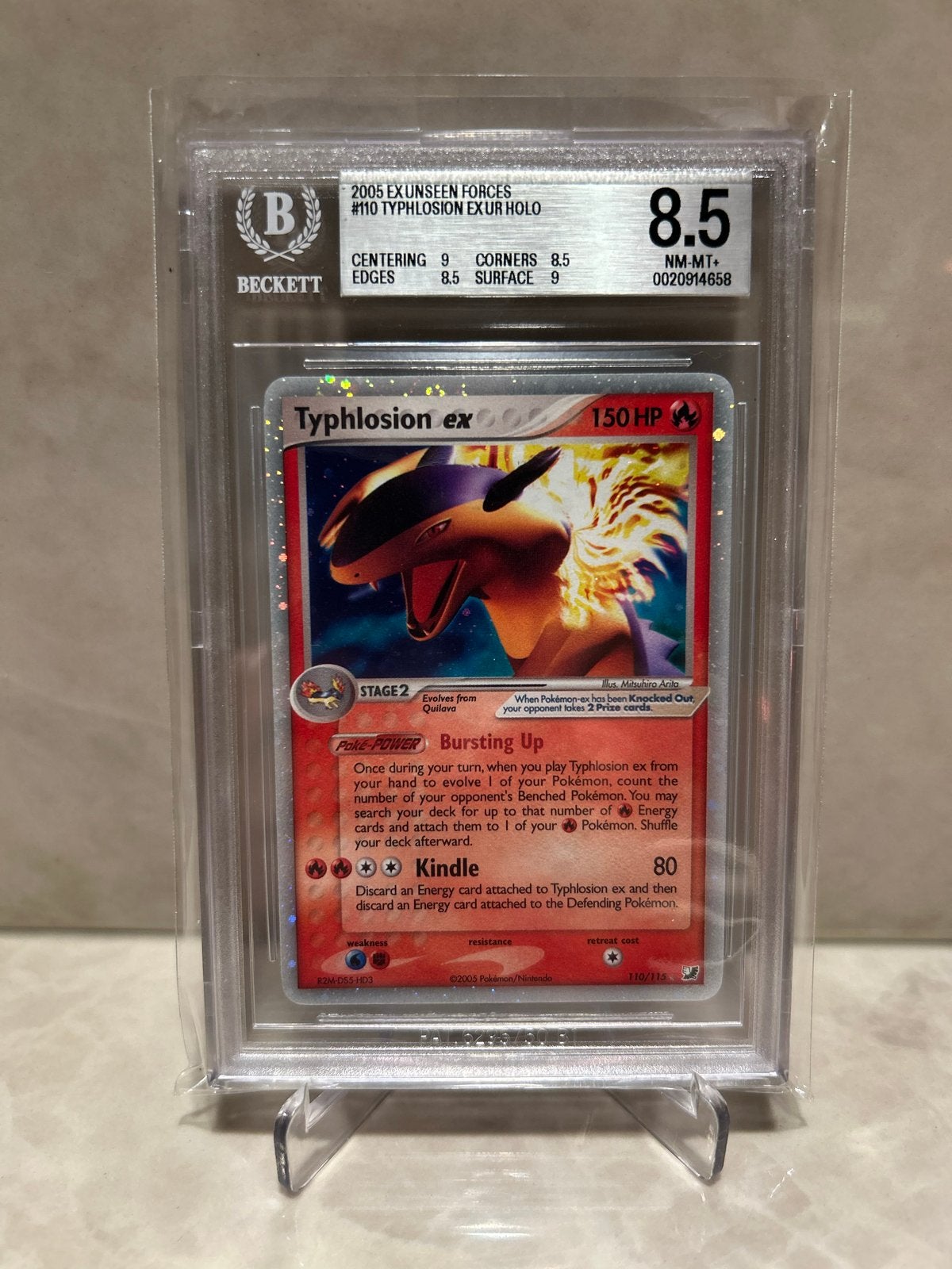 Typhlosion EX #110 BGS 8.5 PSA CGC, Ophalen of Verzenden, Zo goed als nieuw, Losse kaart, Foil