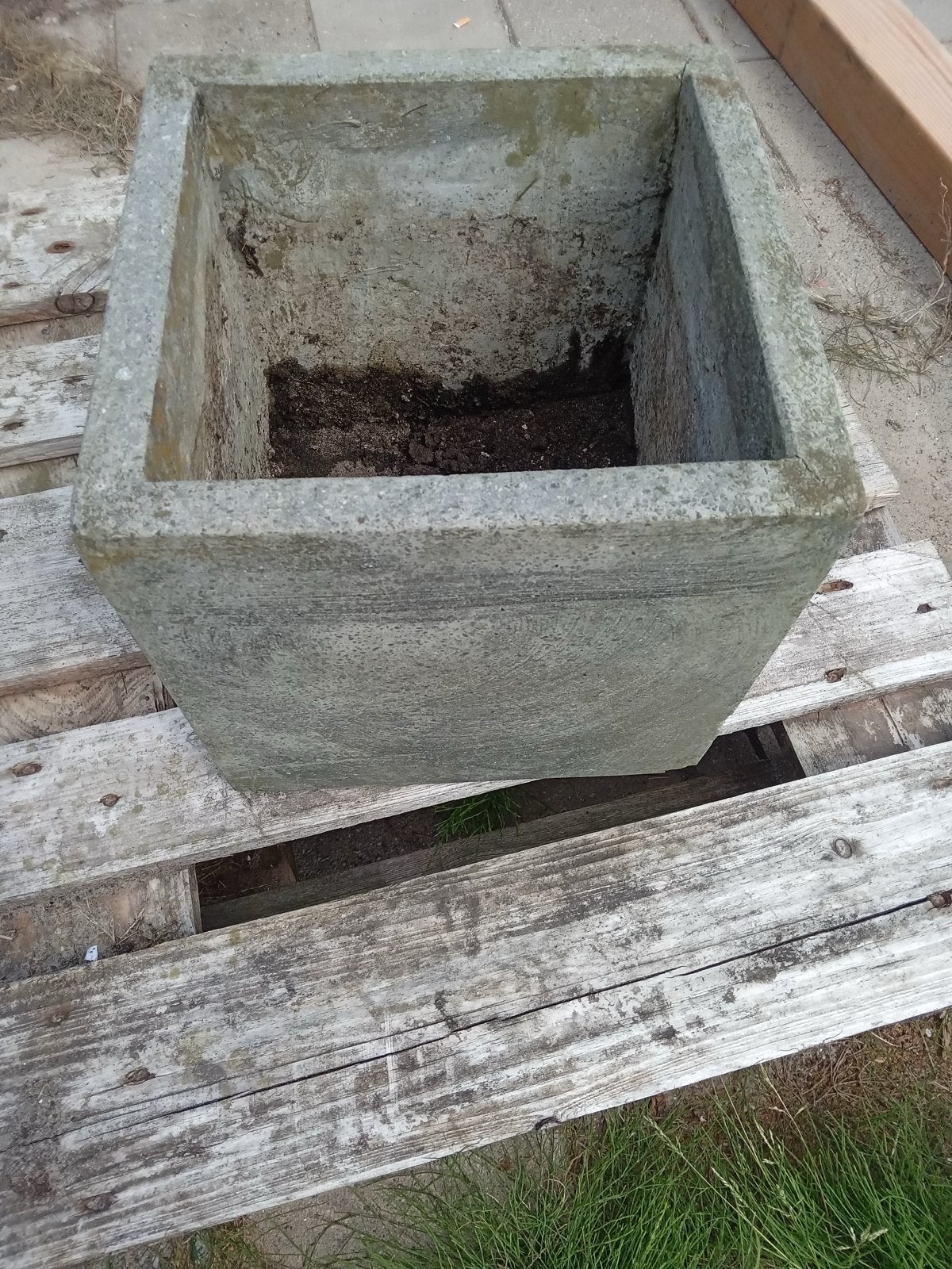 Gebruikte vierkante betonnen bloembak, Ophalen, Gebruikt, Balkon, Minder dan 60 cm