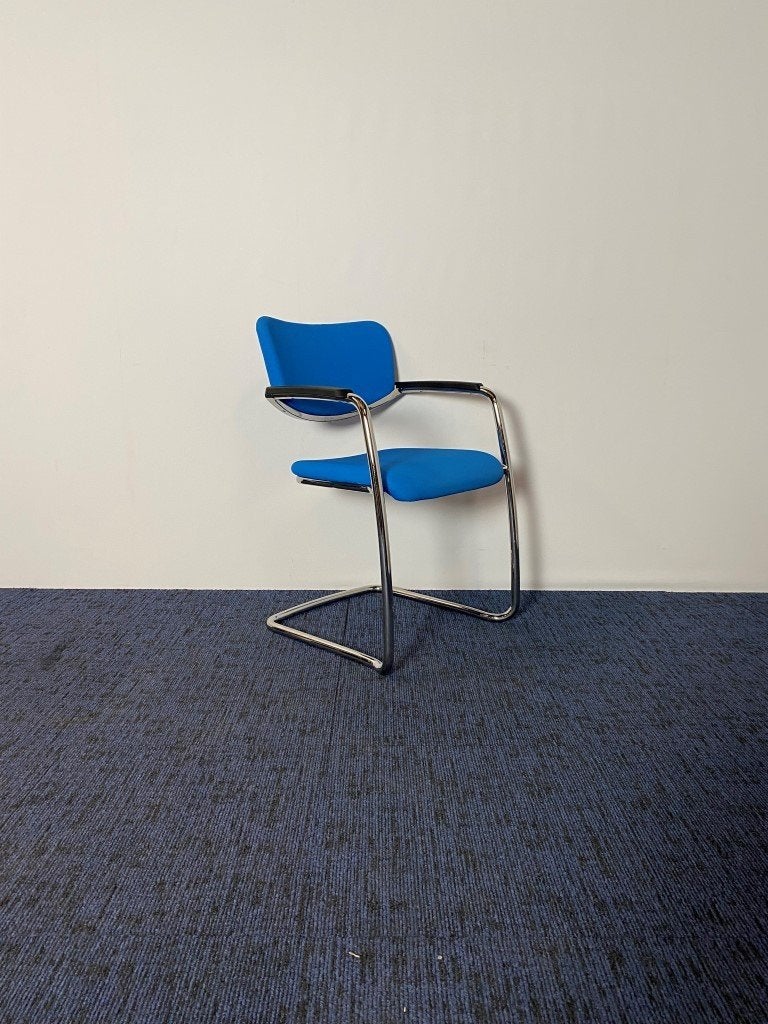 3 x Vergaderstoel Comforto Haworth D8954, blauwe stof, Huis en Inrichting, Ophalen, Gebruikt, Drie, Blauw