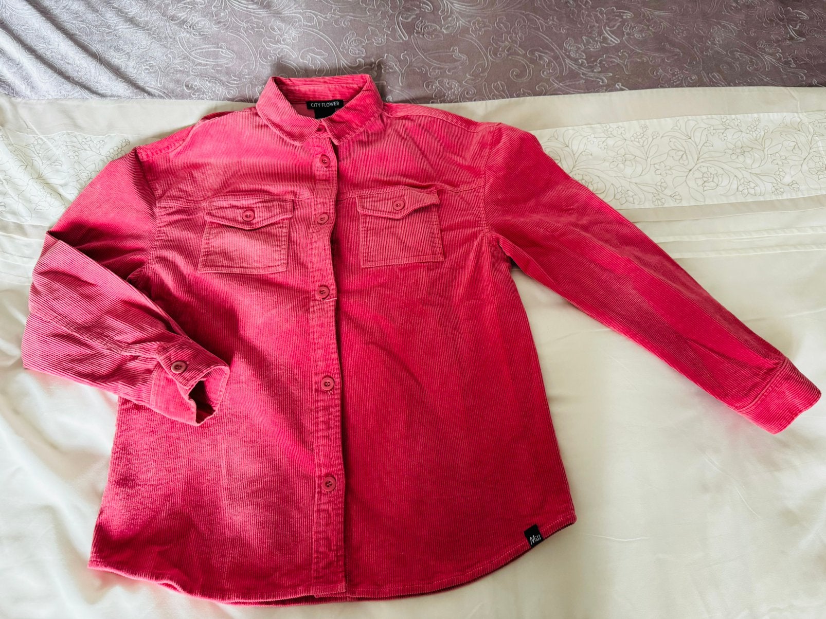 Nik&Nik leuke roze corduroy rib blouse jasje maat 176, Verzenden, Zo goed als nieuw, Meisje, Overhemd of Blouse