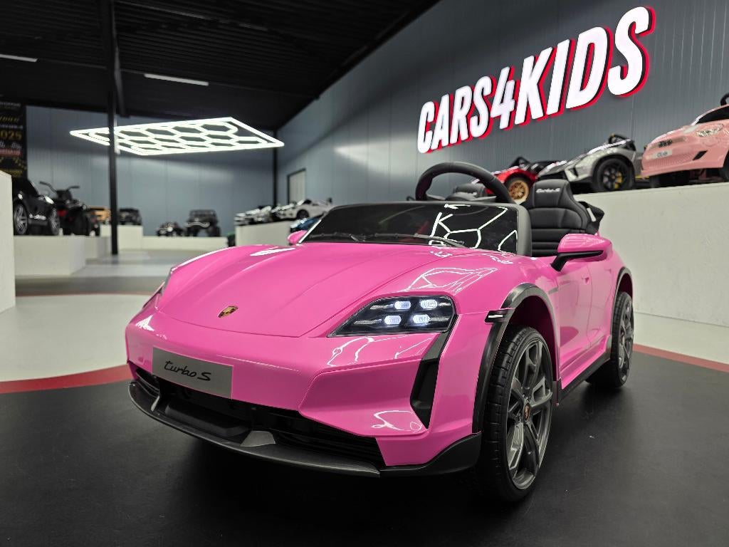Kinderauto Porsche Taycan - 2 pers. - 24 volt - leren zit-RC