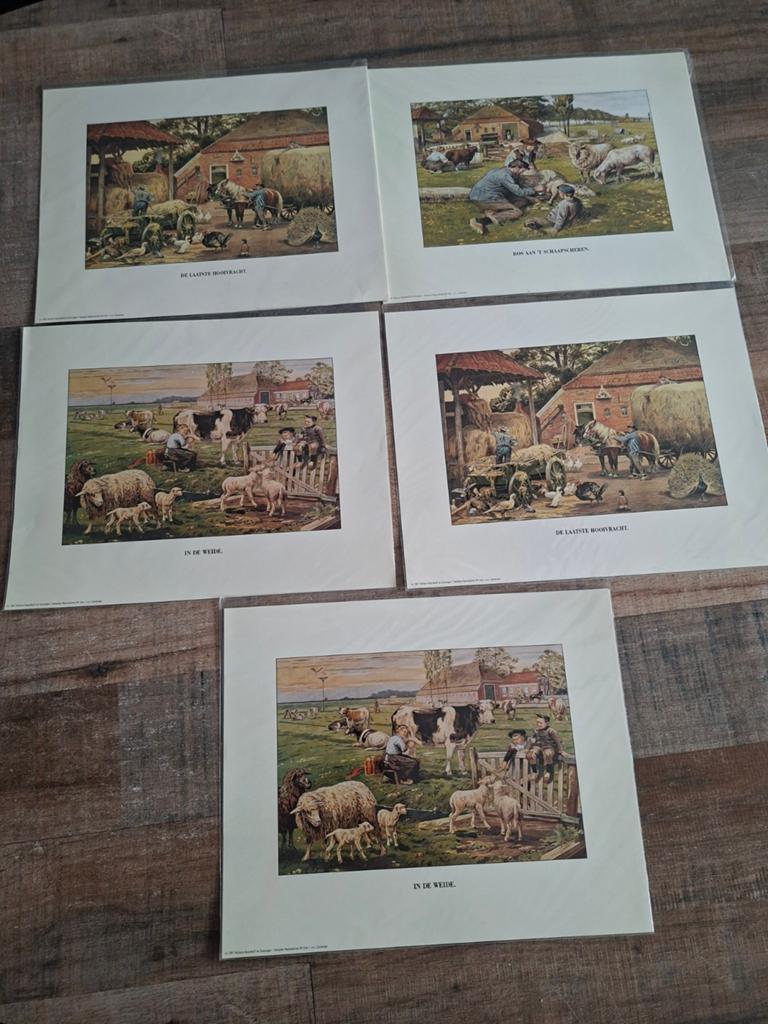 Sfeervolle prenten van Jetses uit de serie het volle leven, Ophalen of Verzenden, Voor 1940, Overige onderwerpen