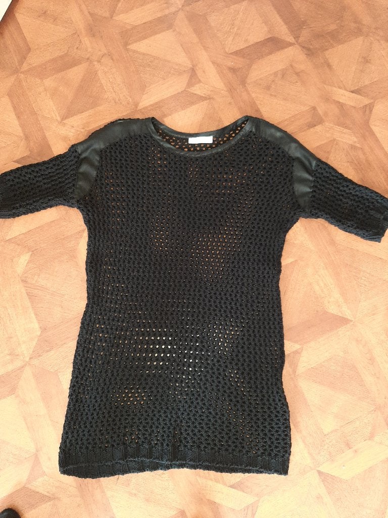 Zara gehaakte lange trui zwart maat M/38, Kleding | Dames, Maat 38/40 (M), Ophalen of Verzenden, Zo goed als nieuw, Zara