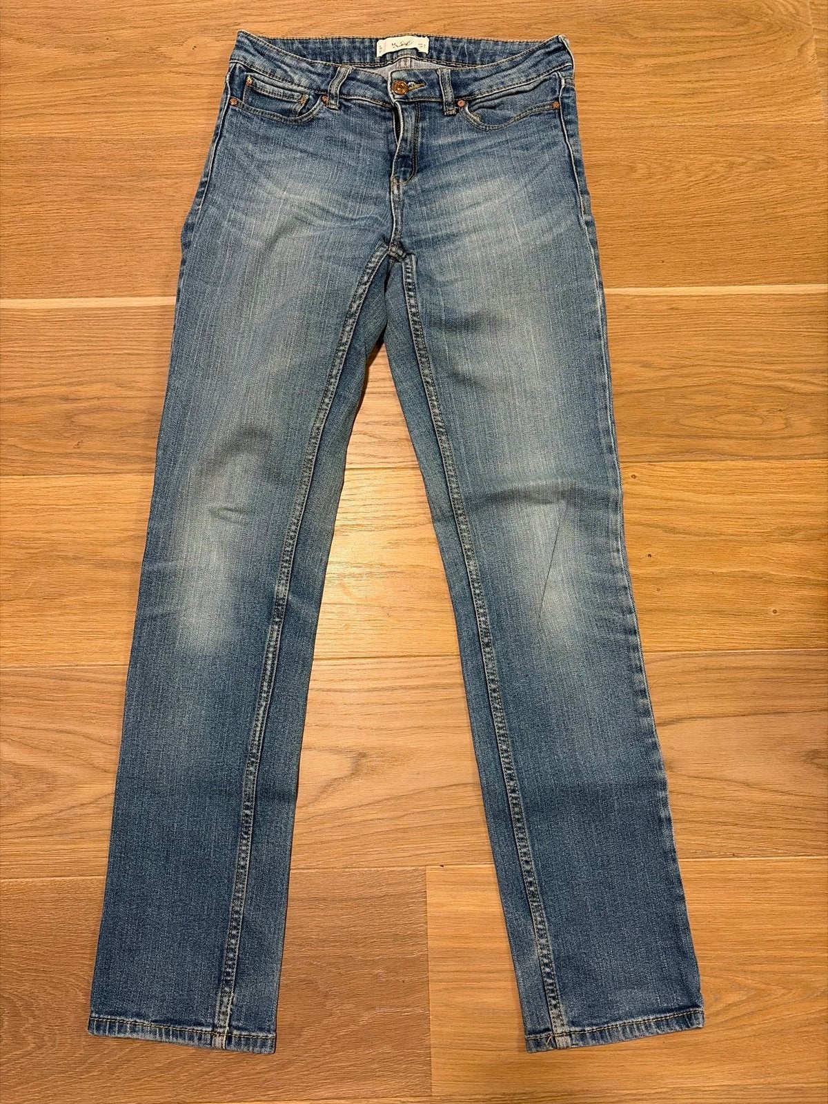 Mango Denim Jeans - Maat 36 (S), Blauw, Ophalen of Verzenden, Maat 36 (S), Lang