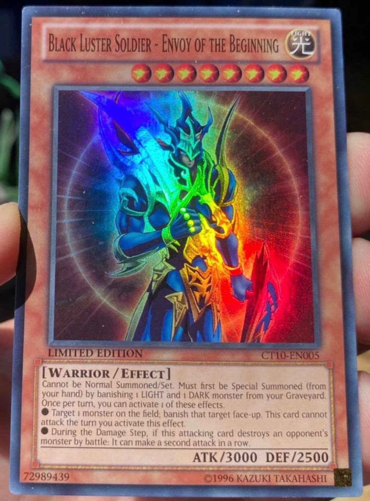 Yu-Gi-Oh! Black Luster Soldier  - Envoy Beginning CT10 Promo, Ophalen of Verzenden, Zo goed als nieuw, Losse kaart, Foil