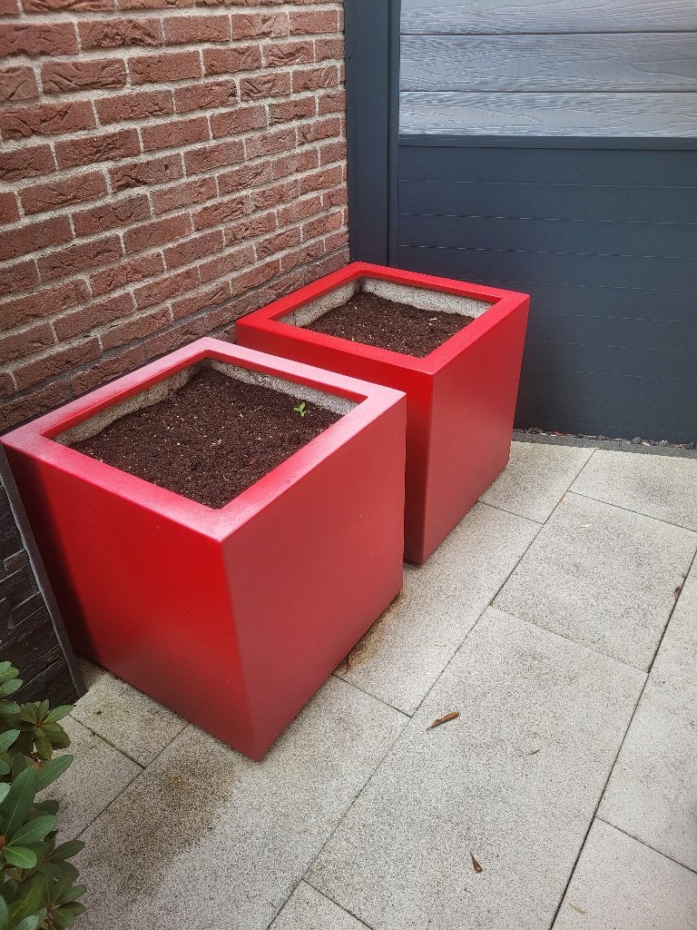 2 polyester plantenbakken, Tuin en Terras, Kunststof, Gebruikt, Vierkant, Ophalen of Verzenden