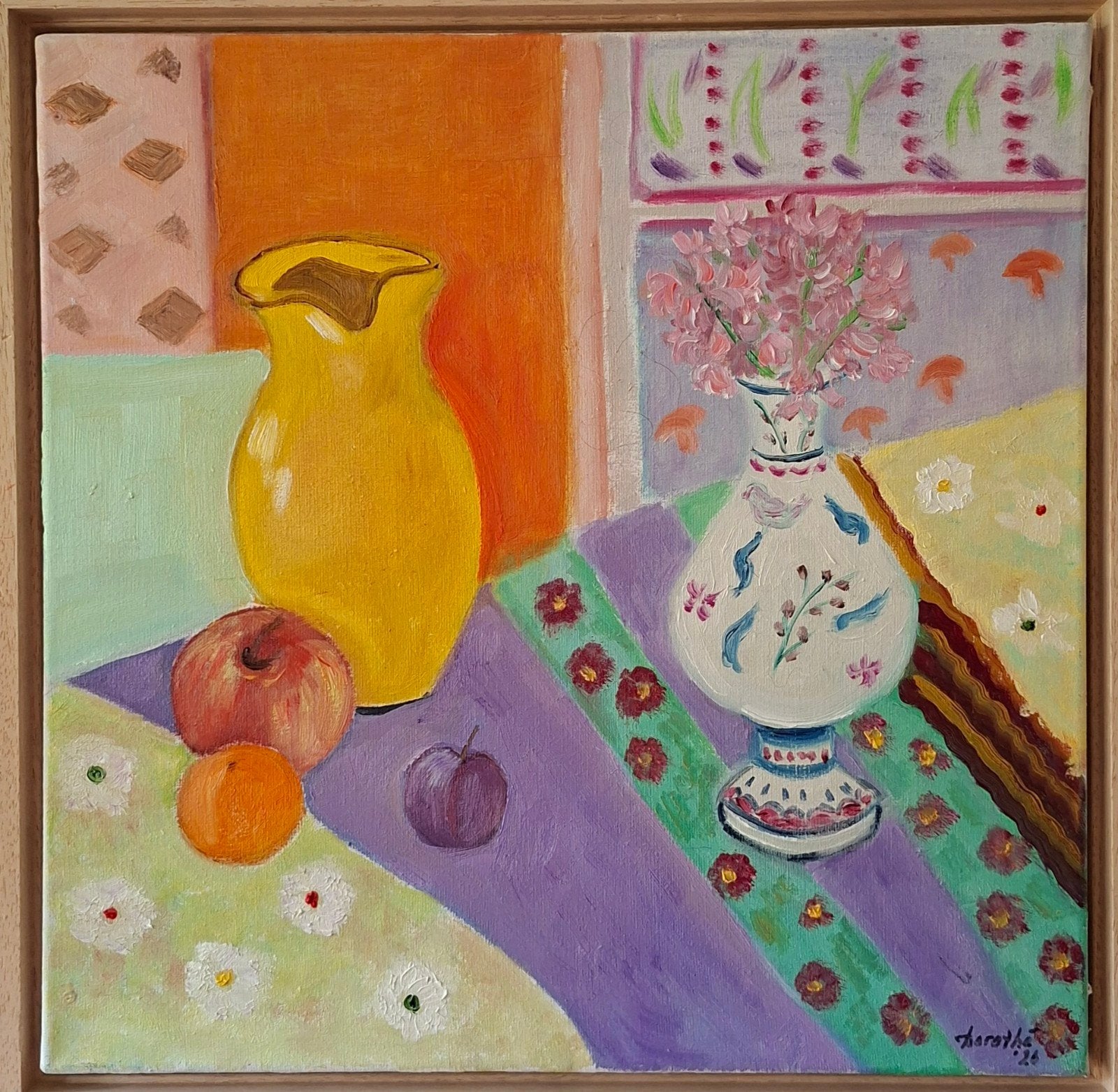 Olieverf schilderij stilleven, Ophalen