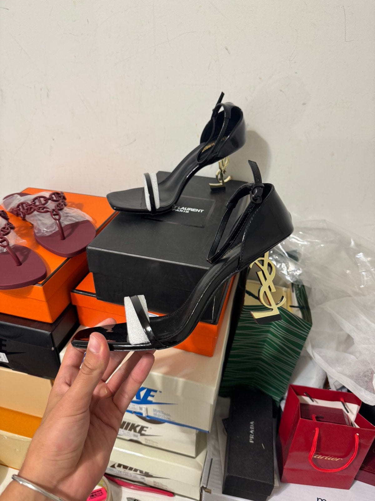 Saint Laurent Opyum-sandalen zwart, Ophalen of Verzenden, Nieuw, Zwart