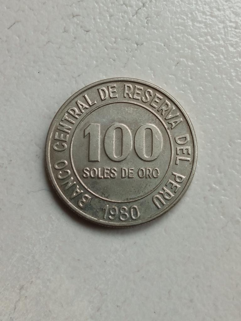Peru 100 soles de oro 1980., Ophalen of Verzenden, Zuid-Amerika, Losse munt