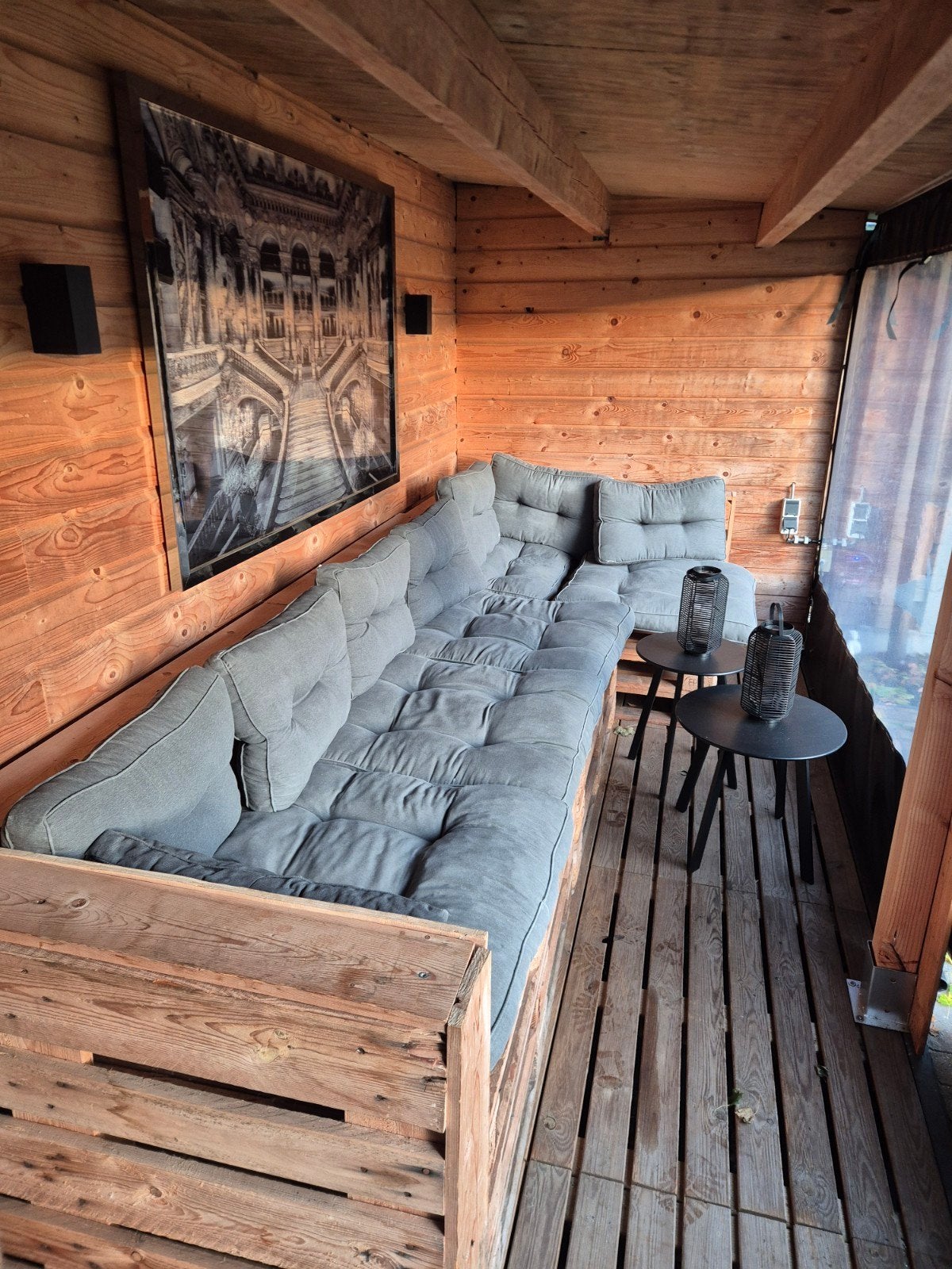 Comfortabele Palletbank voor Buiten of Binnen, Ophalen, Gebruikt, Hout