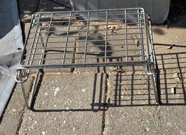 Stalen opstapje inklapbaar voor vouwwagen of caravan, Ophalen of Verzenden, Gebruikt