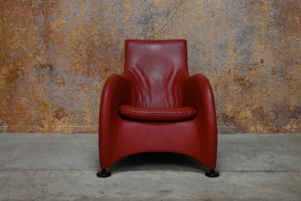 ZGANieuw rode leren Montis Loge design fauteuil, Montis, Montis, 75 tot 100 cm, Ophalen of Verzenden