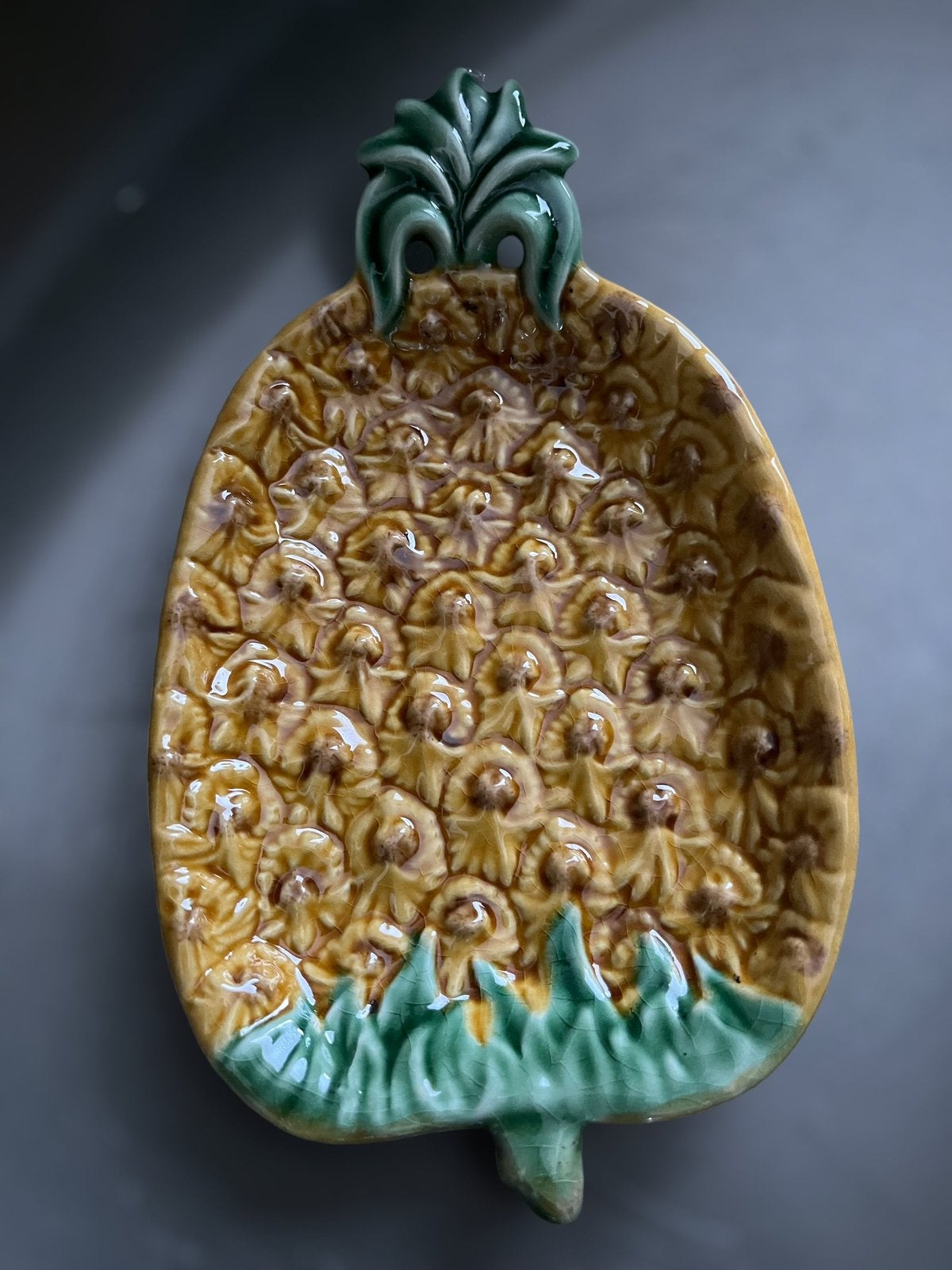 Bordallo Pinheiro vintage ananas serveer schaal zomer fruit, Verzenden
