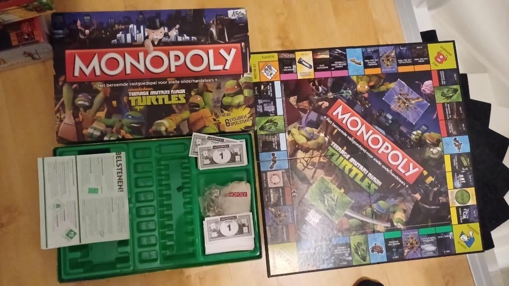bordspel zgan Monopoly Teenage Mutant Ninja Turtles Monopoli, Vijf spelers of meer, Ophalen of Verzenden, Zo goed als nieuw, Monopoly
